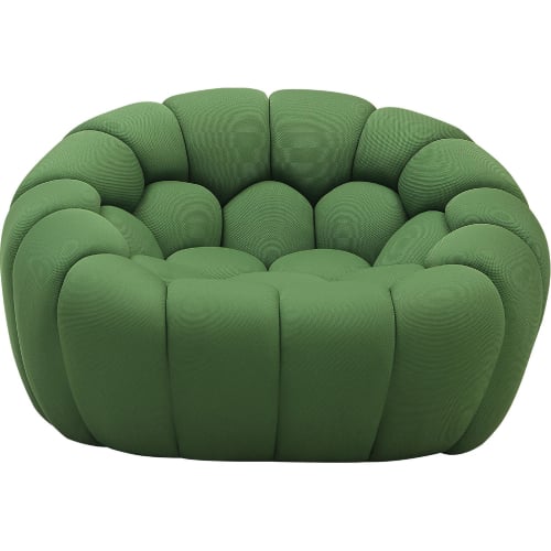 Fantasy Accent Chair in Tufted Green Fabric